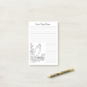 het bidden van handlijnkunst die verpersoonlijkt k post-it® notes (Op bureau)