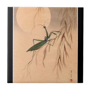 Het bidden van Mantis en de Moon Japans Kunst c. j Tegeltje