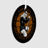 Het bidden Viking Warrior runt Kerstmis Ornament (voorkant)