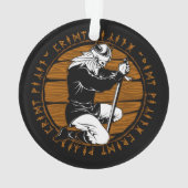 Het bidden Viking Warrior runt Kerstmis Ornament (achterkant)