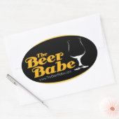 Het bier babe ovale sticker (Envelop)