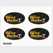 Het bier babe ovale sticker (Vel)