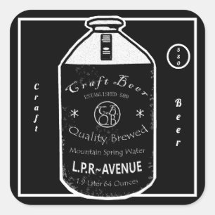 Het Bier van de ambacht - de Zwarte & het Wit van Vierkante Sticker