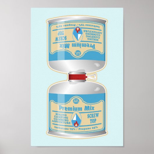 Het bijvullen van gasflessen voor kampkachels poster (Voorkant)