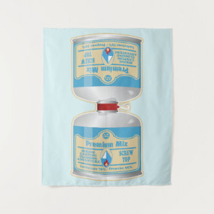 Het bijvullen van gasflessen voor kampkachels wandkleed