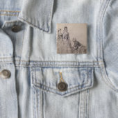 Het bijwonen aan de Bride Vierkante Button 5,1 Cm (In situ)