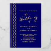 Het binden allen in One Boho Mudcloth Calligraphy  Folie Uitnodiging (Voorkant)