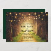 Het binden Rustic Forest Path String Lights Green Kaart (Voorkant / Achterkant)