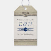 Het binden van de kei Rustic Beach bruiloft Cadeaulabel (Voorkant)