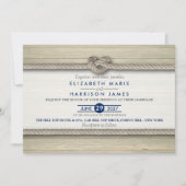 Het binden van de kei Rustic Beach bruiloft Kaart (Voorkant)