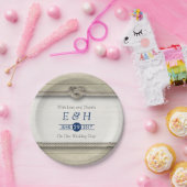 Het binden van de kei Rustic Beach bruiloft Papieren Bordje (Feest)