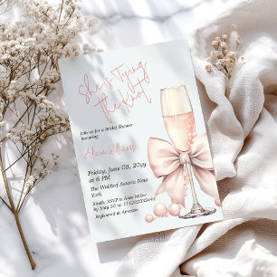 Het binden van de knoop Blush Pink Bow Vrijgezelle Kaart