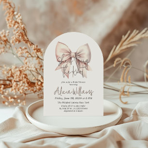 Het binden van de knoop Blush Pink Bow Vrijgezelle Kaart