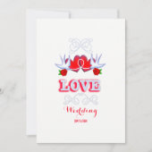 Het binden van de knoop elegante romantische bruil kaart (Voorkant)