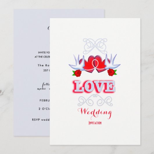 Het binden van de knoop elegante romantische bruil kaart (Voorkant / Achterkant)
