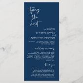 Het binden van de knoop, Modern Navy Blue Wedding  Programma (Voorkant)