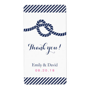 Het binden van de knoop Nautical Wedding Wine Labe Etiket
