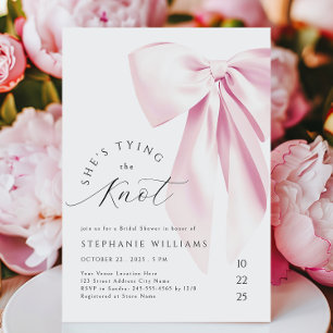 Het binden van de Knoop Roze Bow Bruids Douche Uit Kaart