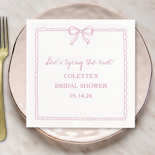 Het binden van de Knot Bow Hand getrokken Chic Vri Servet