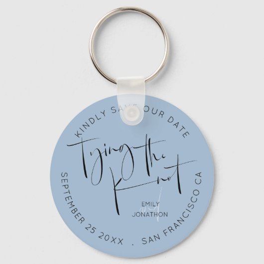 Het binden van de Knot Dusty Blue Keepomwille spar Sleutelhanger (Voorkant)