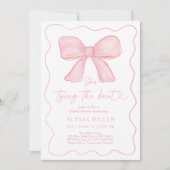 Het binden van de Knot Pink Bow Vrijgezellenfeest Kaart (Voorkant)