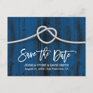 Het binden van de Knot Rustic Beach Wedding sparen Aankondigingskaart