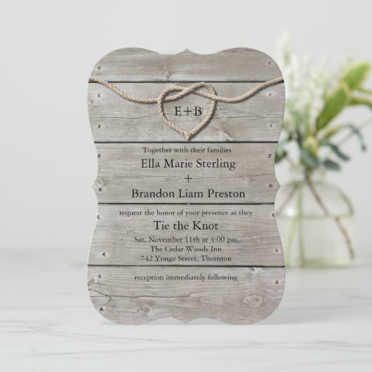 Het binden van de Uitnodiging van het Wedden van d (Staand voorkant)