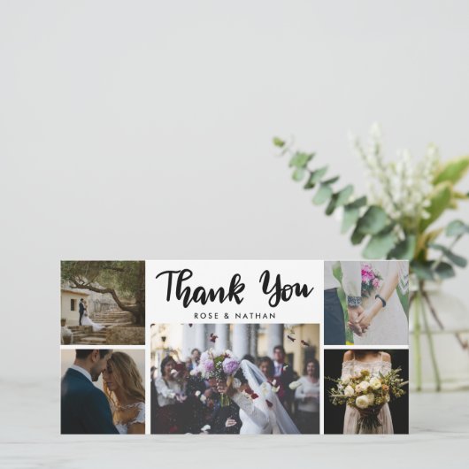 Het binden van Vijf Foto's Dank u Manuscript Bedankkaart (Staand voorkant)