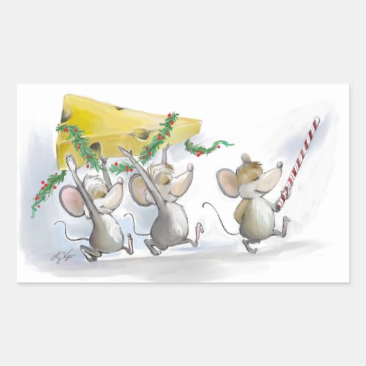 Het binnenhalen van de kerstkaas vakantie Stickers (Voorkant)