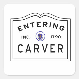 Het binnenvaren van de stad Carver Ma Vierkante Sticker