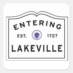 Het binnenvaren van de stad Lakeville MA Massachus Vierkante Sticker