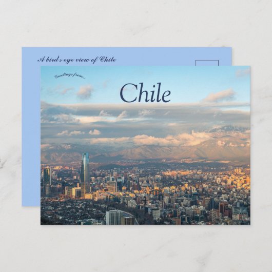 Het Birds Eye Uitzicht van Chili Briefkaart (Voorkant / Achterkant)