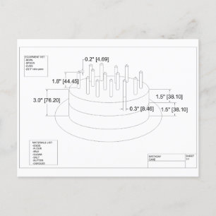 Het 'Birthday Cake'-plan van de ingenieur Briefkaart