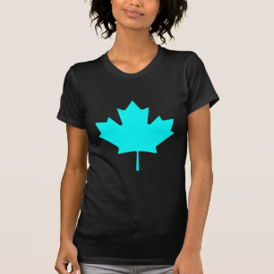 Het Blad CyanTransp van de esdoorn de Giften van T-shirt