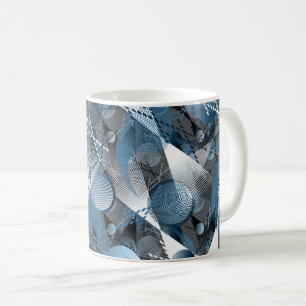 Het blauw en het grijs. Abstractie. Koffiemok