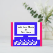 Het blauw van de Computer van de Afbeeldingen van Briefkaart (Staand voorkant)