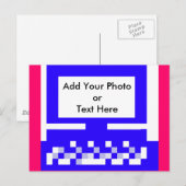 Het blauw van de Computer van de Afbeeldingen van Briefkaart (Voorkant / Achterkant)