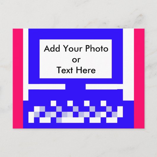 Het blauw van de Computer van de Afbeeldingen van Briefkaart (Voorkant)