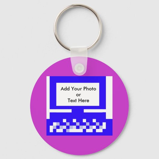 Het blauw van de Computer van de Afbeeldingen van Sleutelhanger (Voorkant)