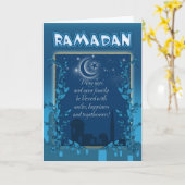 Het Blauw van de Kaart van de Ramadan (Gele Bloem)