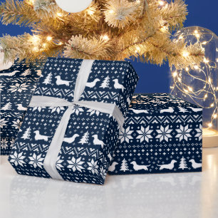 Het Blauw van het Patroon van de Sweater van Cadeaupapier