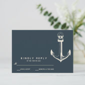Het Blauwe anker | Huwelijksreactie RSVP Kaartje (Staand voorkant)
