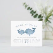 Het blauwe Baby shower van de Waterverf Whale Boy  (Staand voorkant)