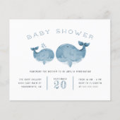 Het blauwe Baby shower van de Waterverf Whale Boy  (Voorkant)