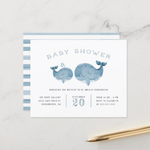 Het blauwe Baby shower van de Waterverf Whale Boy