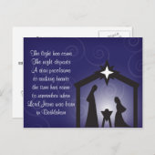 Het blauwe Briefkaart van de Geboorte van Christus (Voorkant / Achterkant)