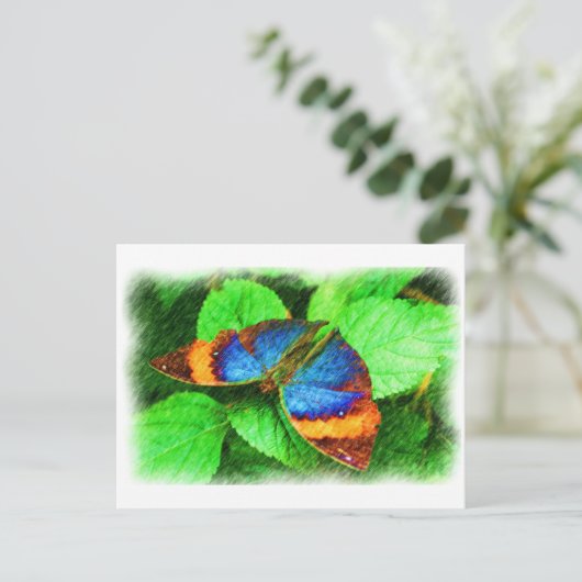 Het blauwe Briefkaart van de Kunst van het Potlood (Staand voorkant)