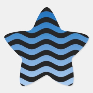 Het blauwe Decor van de Strepen van Tinten Ster Sticker
