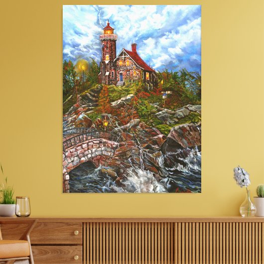 "Het blauwe deurlicht" Canvas Afdruk (Insitu (Woonkamer))