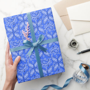 Het blauwe document van het Land van Paisley Cadeaupapier